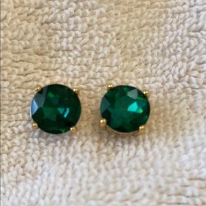 Kate spade emerald green studs earrings with bag